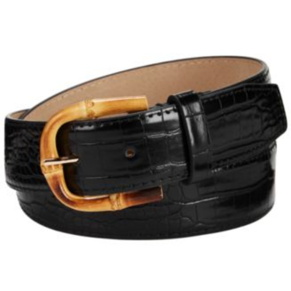 Steve Madden Croc-Embossed Faux Leather Belt - Picture 1 of 1